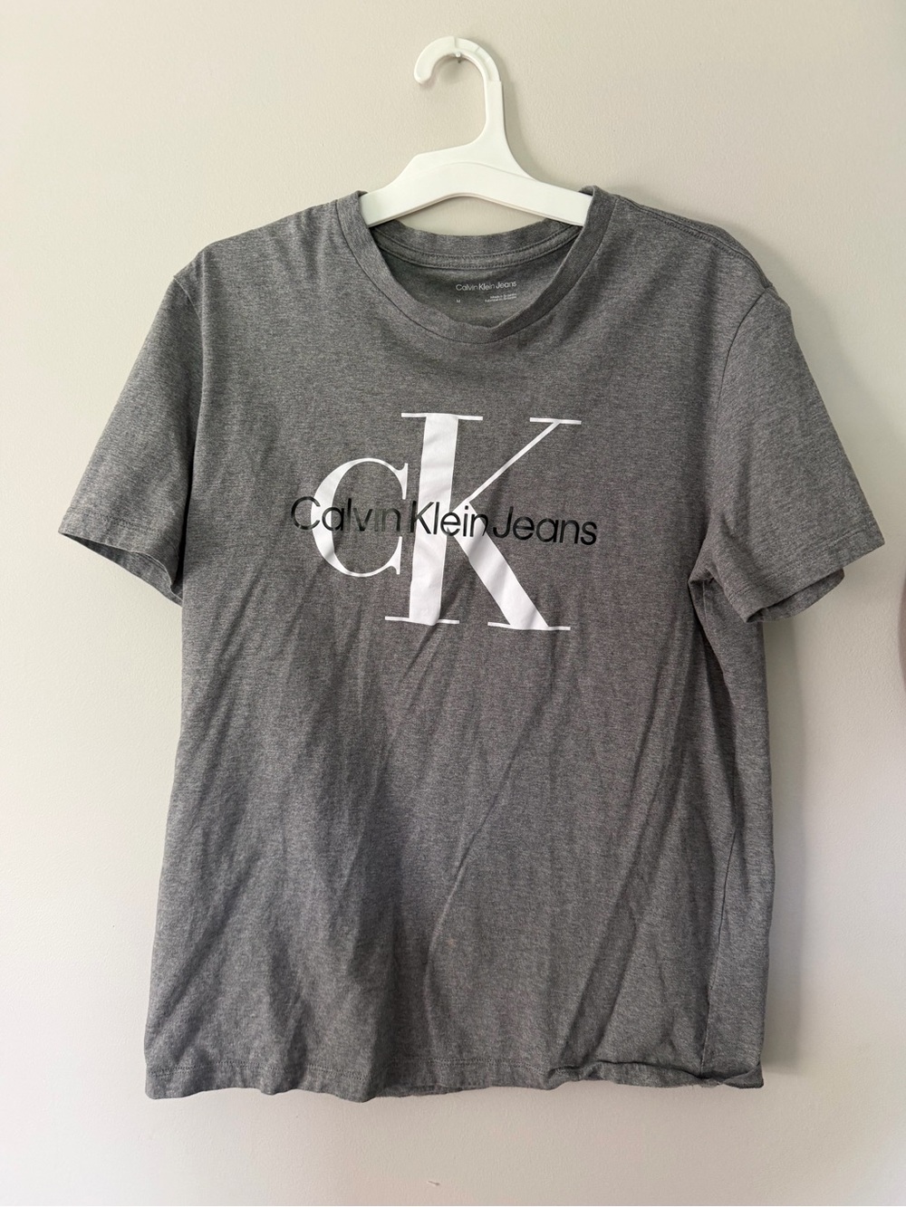 Calvin Klein Jeans Gray Logo T-Shirt with White CK